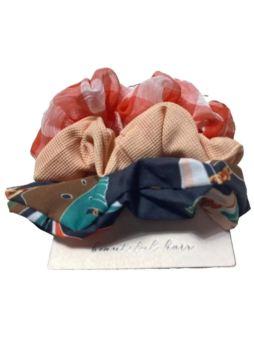 3 Pack Women's Multicolor Hair Scrunchies Set Casual & Colorful Hair Accessories